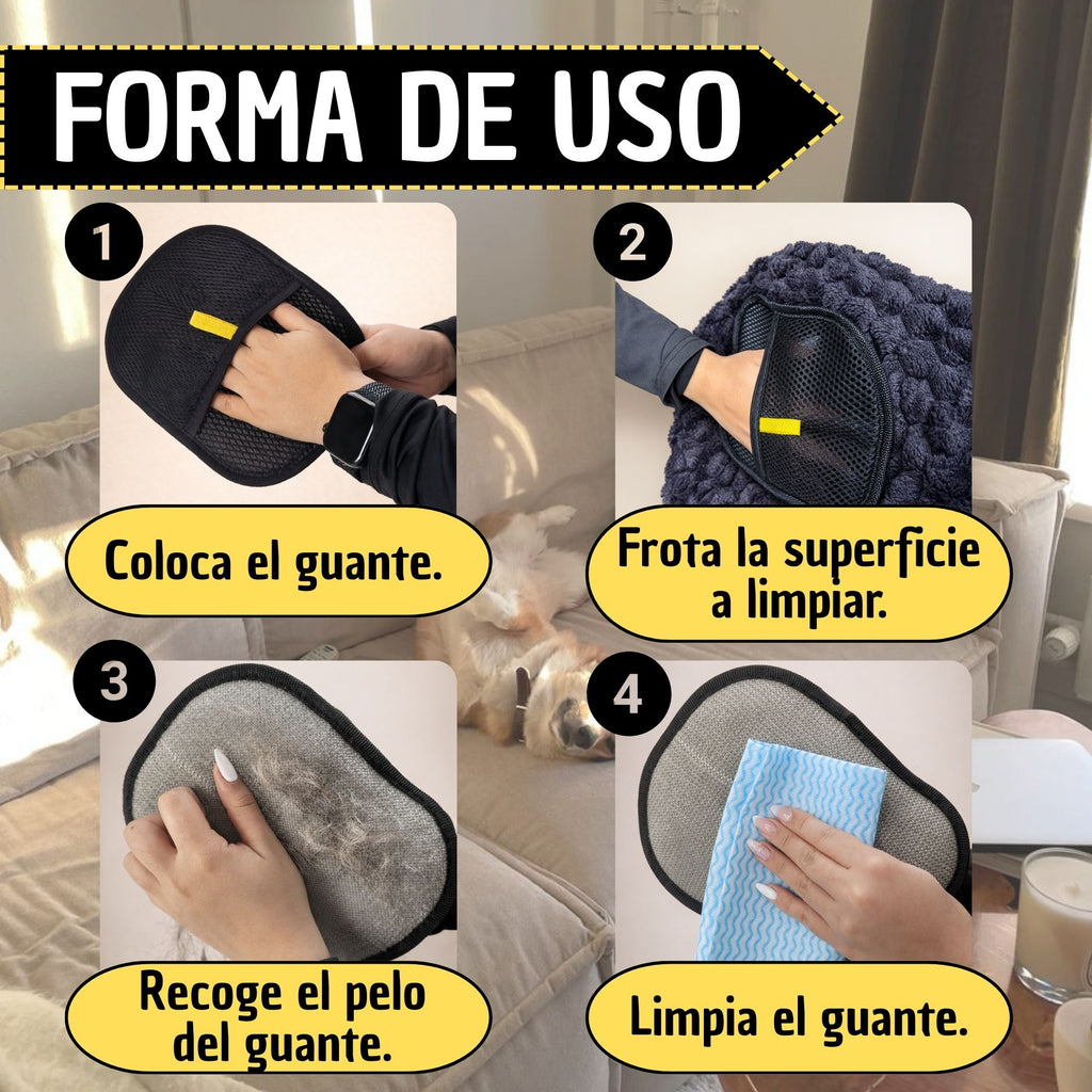 Guante Removedor Quita Pelos para Mascotas