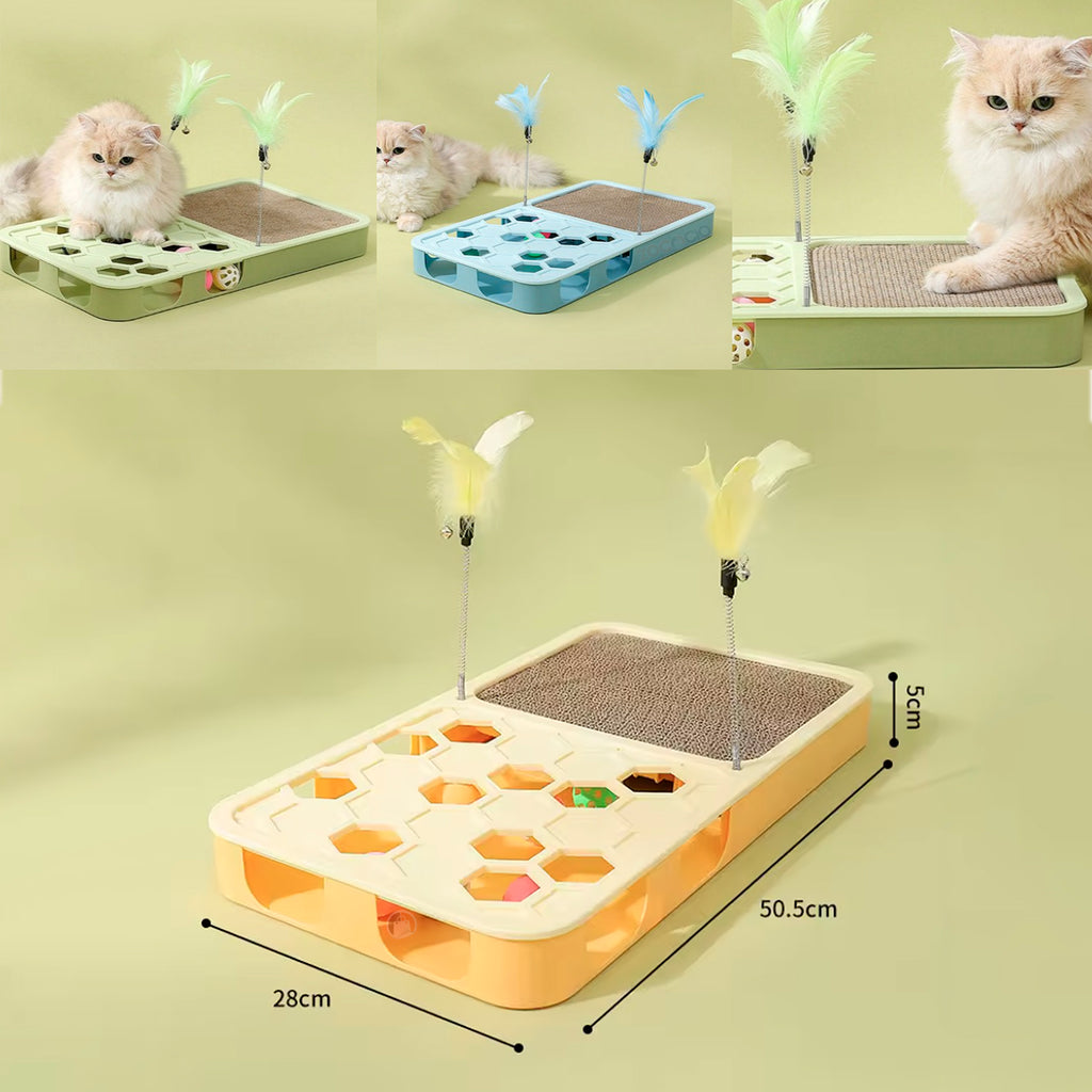 Rascador Interactivo para Gatos con Plumas