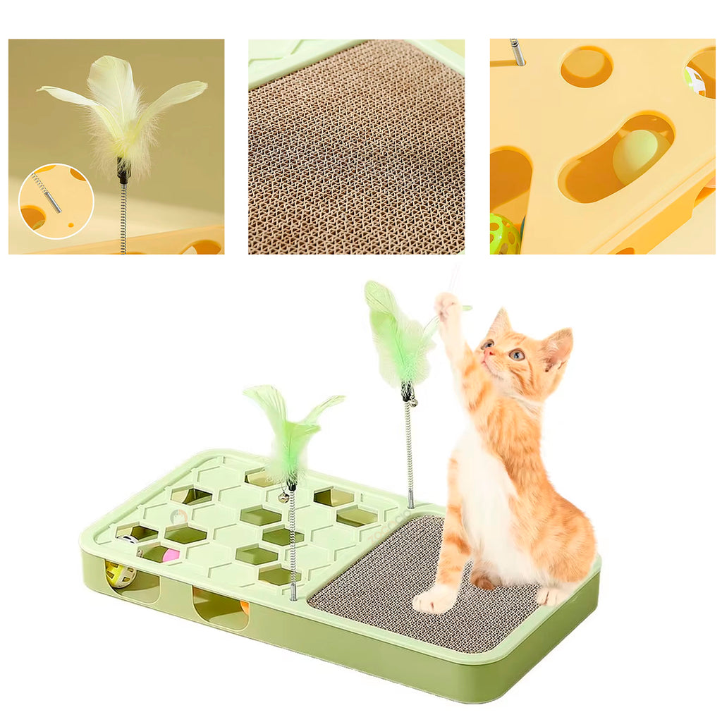 Rascador Interactivo para Gatos con Plumas