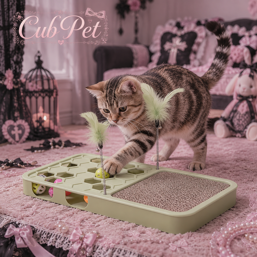 Rascador Interactivo para Gatos con Plumas